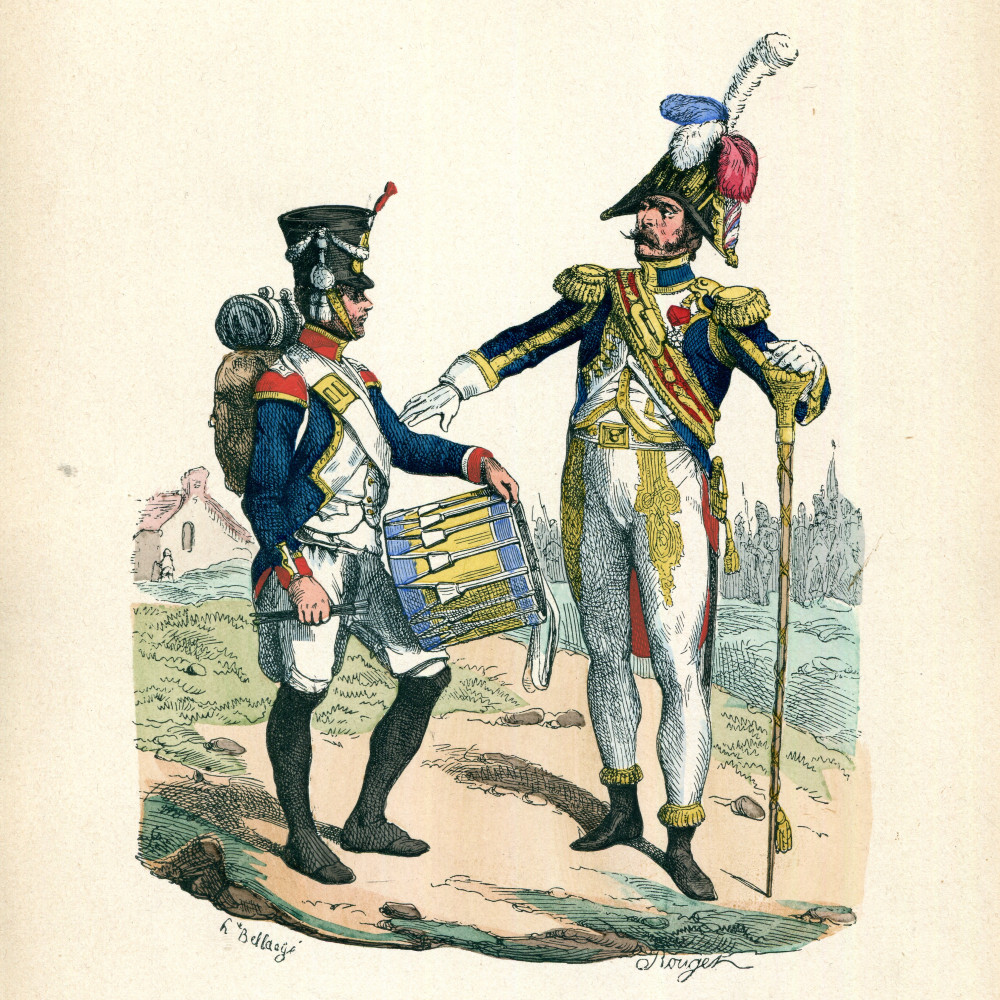 Linien-Infanterie (Tambour) und Grenadier der Kaiserlichen Garde (Tambour-Major).