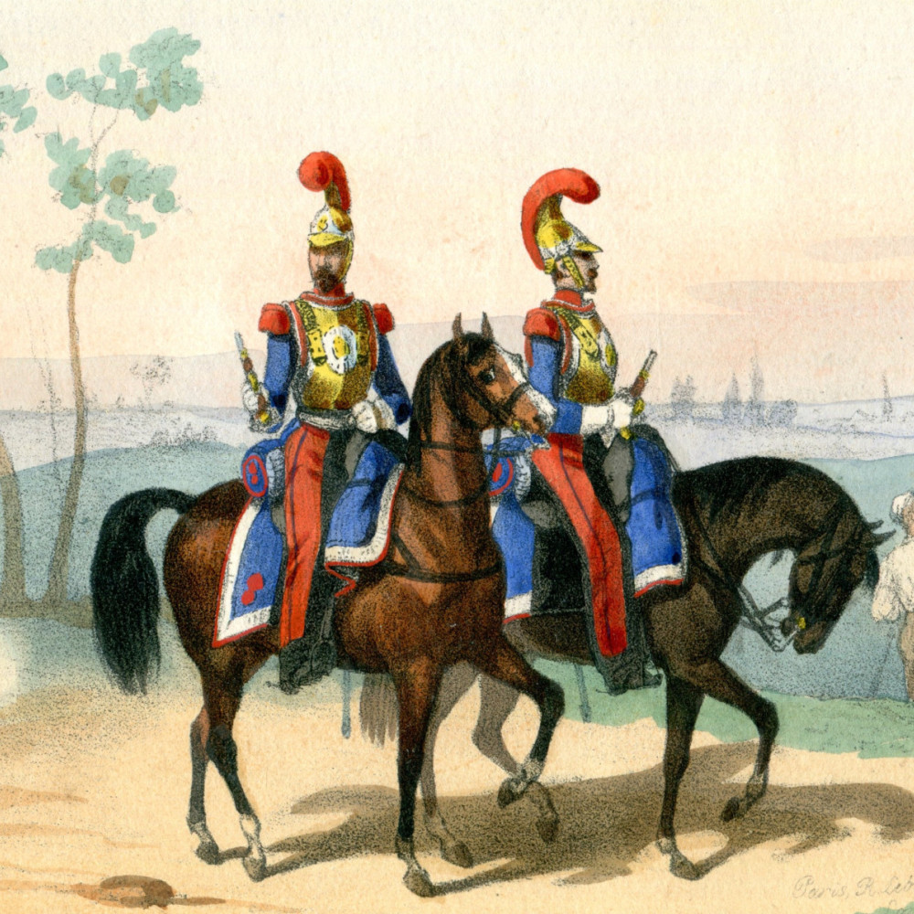 Carabiniers. Lithographie bei Becquet. 1850.