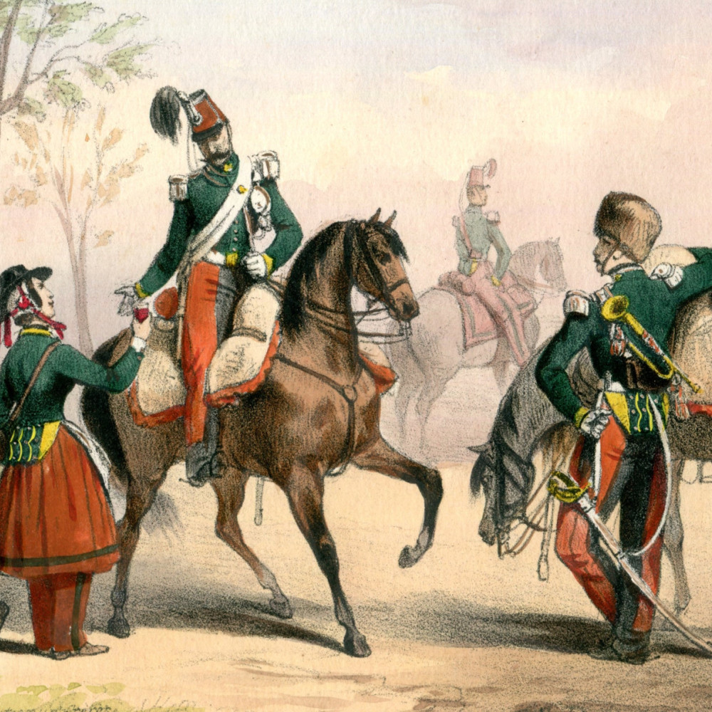 Chasseurs à cheval. Lithographie bei Becquet. 1850.