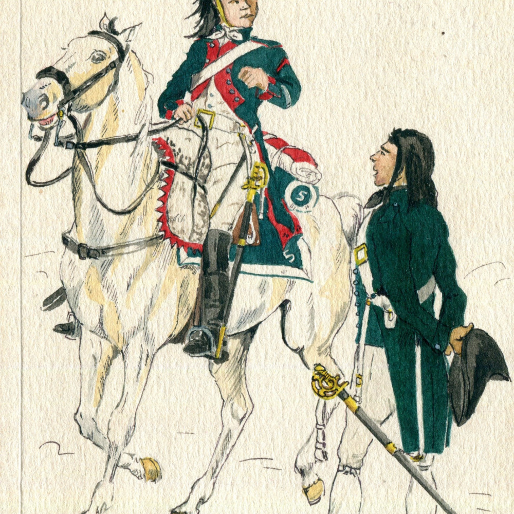 Linien-Kavallerie - Dragoner u. A. in großer Uniform - 1792