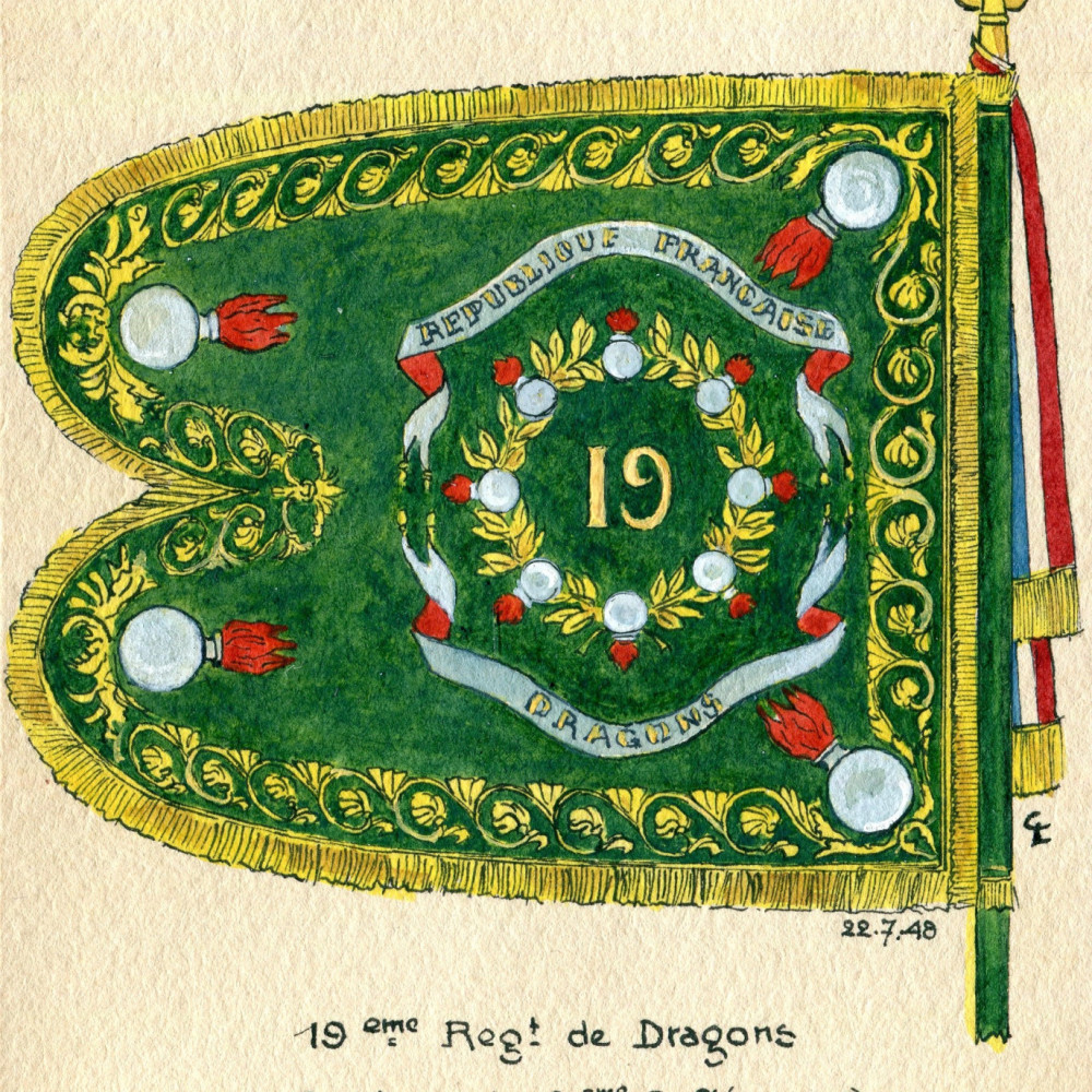 Linien-Kavallerie - Dragoner - Standarte des 19. Rgt. (Rückseite) - 1803 - 04.