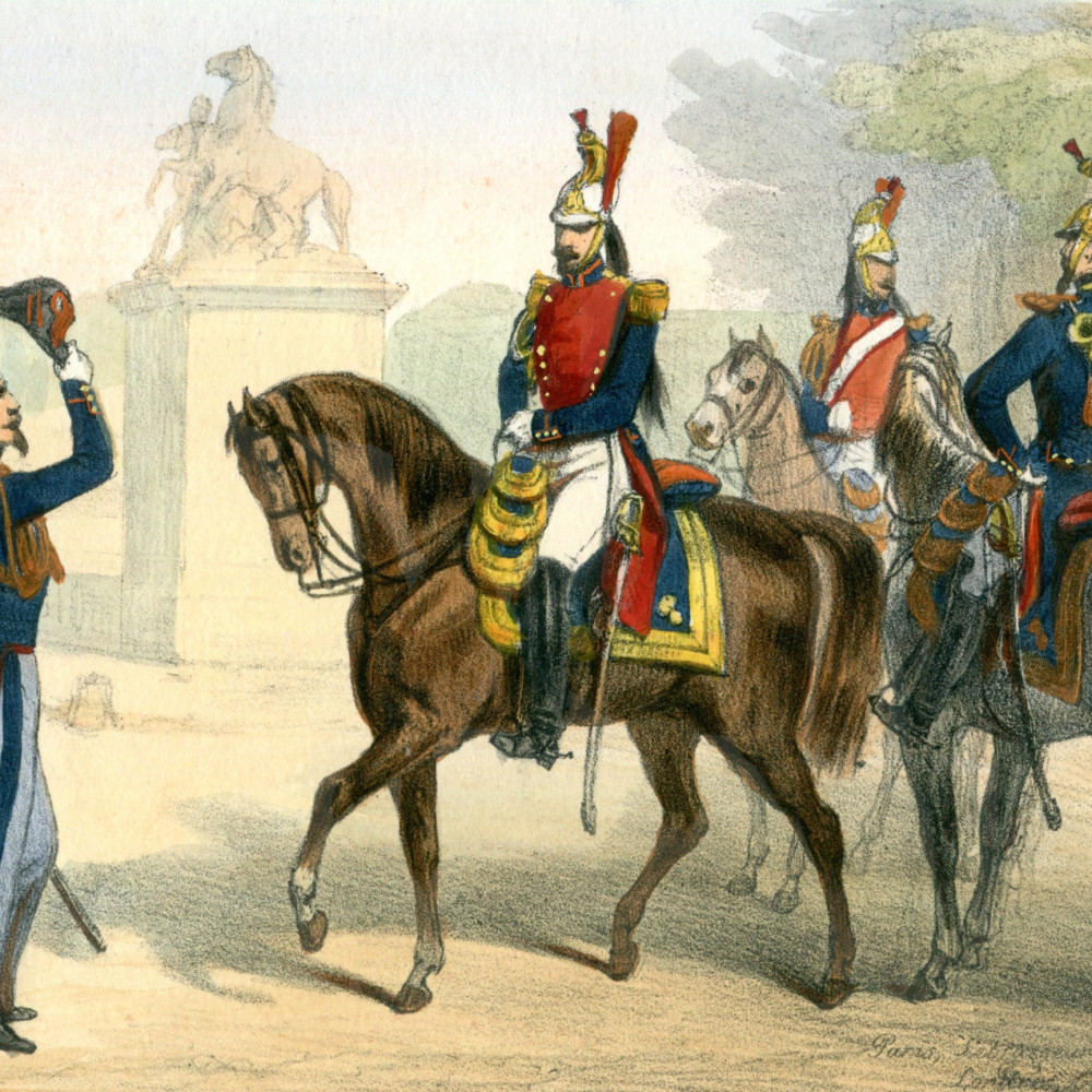 Garde Répuplicaine (Cavalerie). Lithographie bei Becquet. 1850.