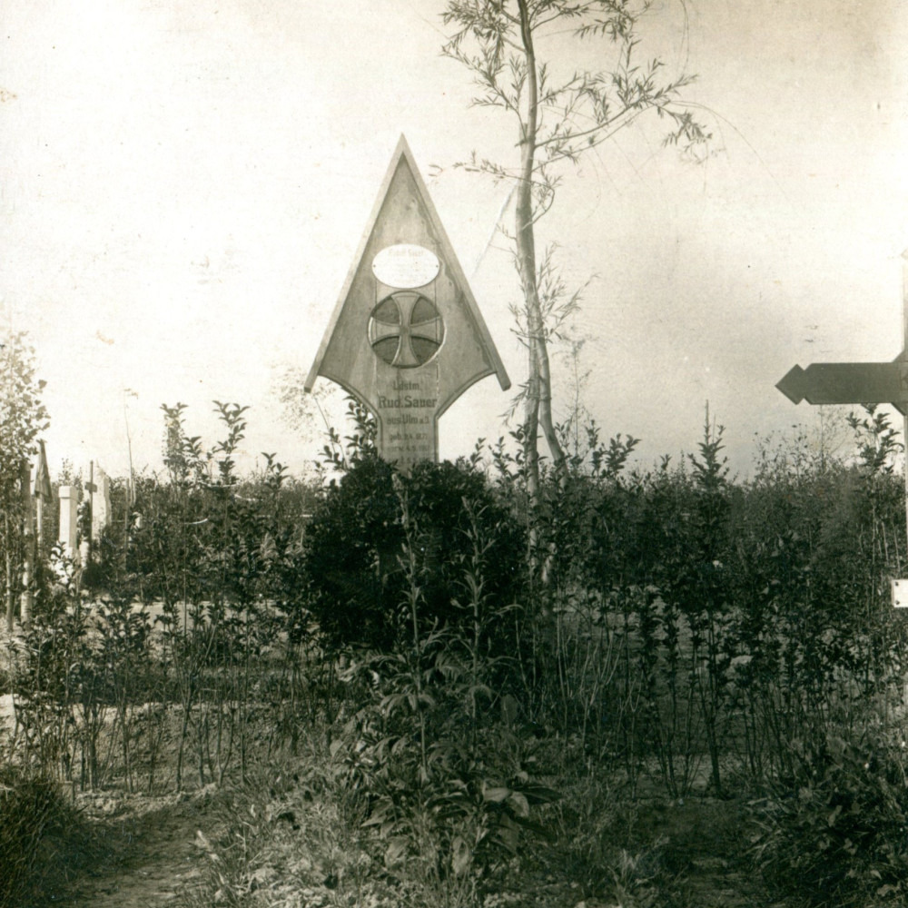 Grab eines Landsturmmannes. Originales Foto aus dem Jahr 1917.