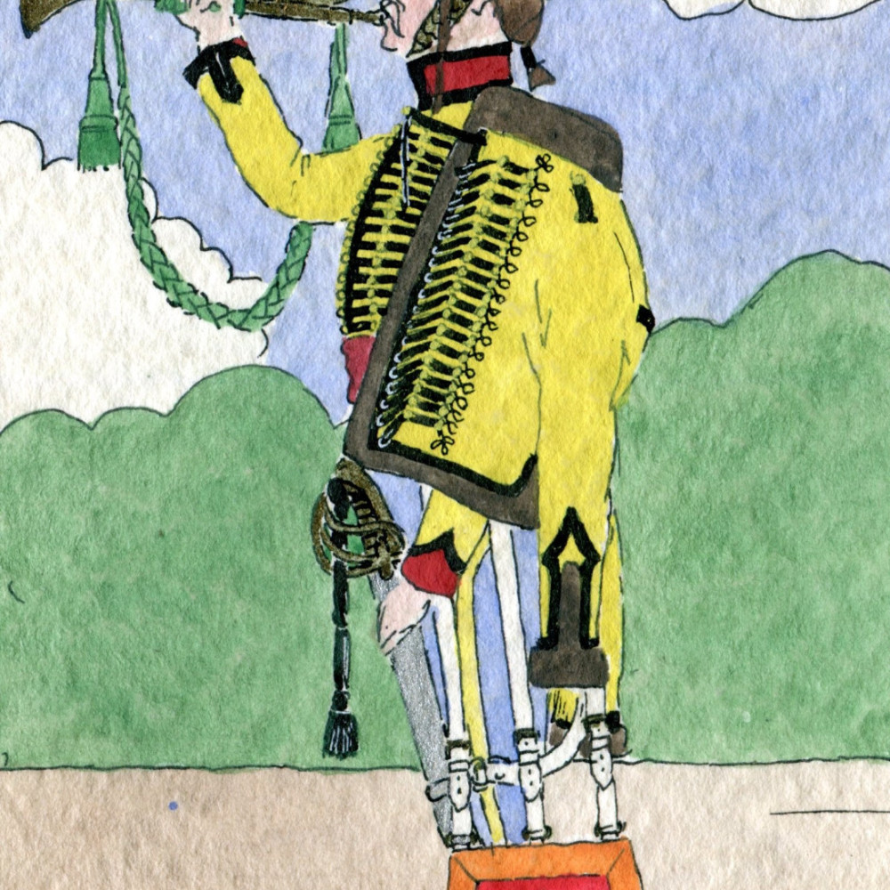 Linien-Kavallerie. Trompeter aus dem 9. Husaren-Regiment 1809.