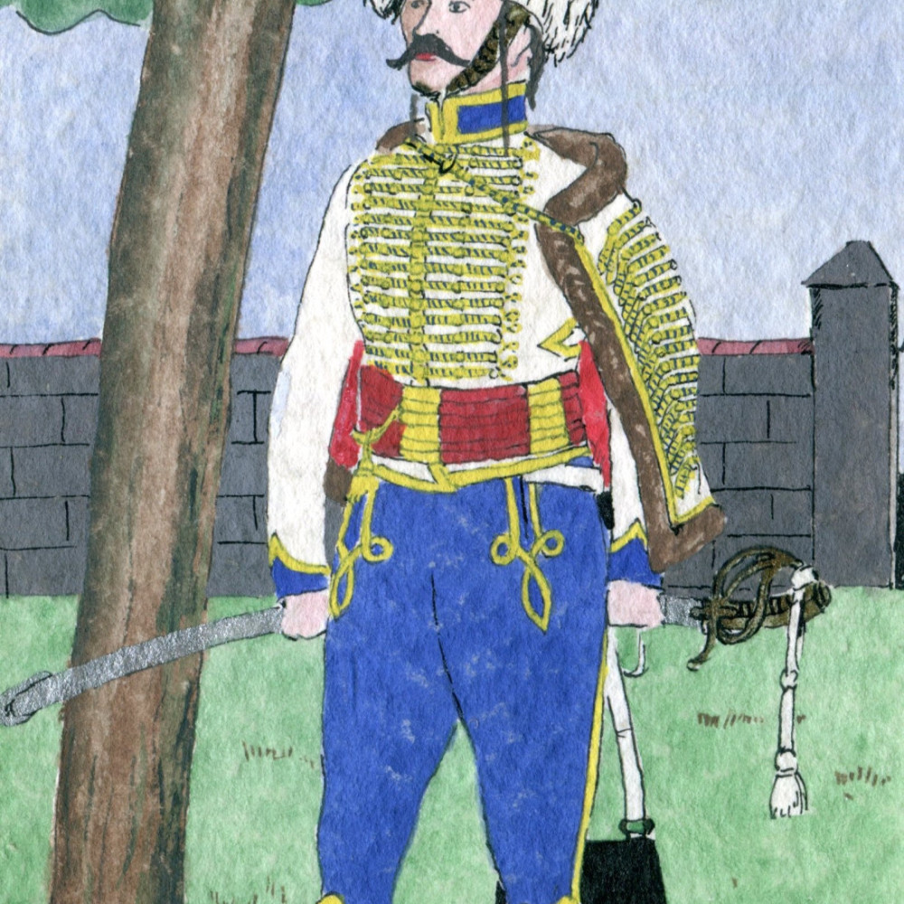 Linien-Kavallerie. Trompeter aus dem 11. Husaren-Regiment.