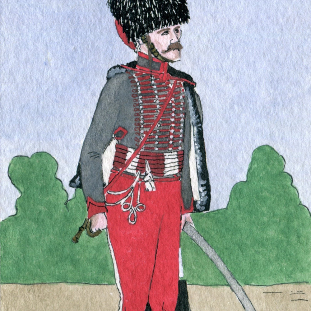 Linien-Kavallerie. Trompeter aus dem 3. Husaren-Regiment.