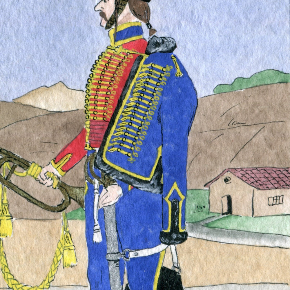 Linien-Kavallerie. Trompeter aus dem 4. Husaren-Regiment. 1805.