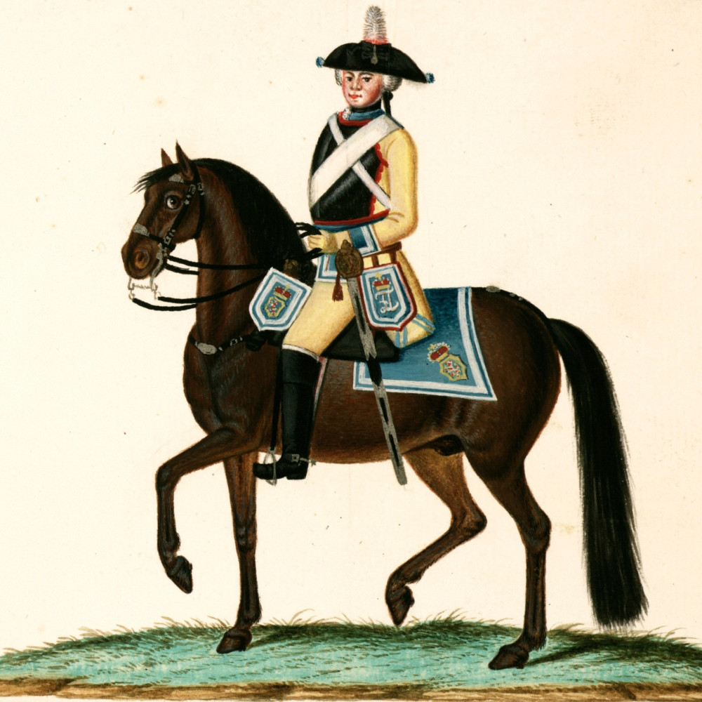 Carabinier-Regiment. Reiter (Erbprinz-Regiment). 1672 als Regiment zu Pferd v. Hornumb zu 3 Kompanien. Zunächst 1765 mit dem Regiment Schlotheim vereinigt. Dann 1774 neu gebildet.