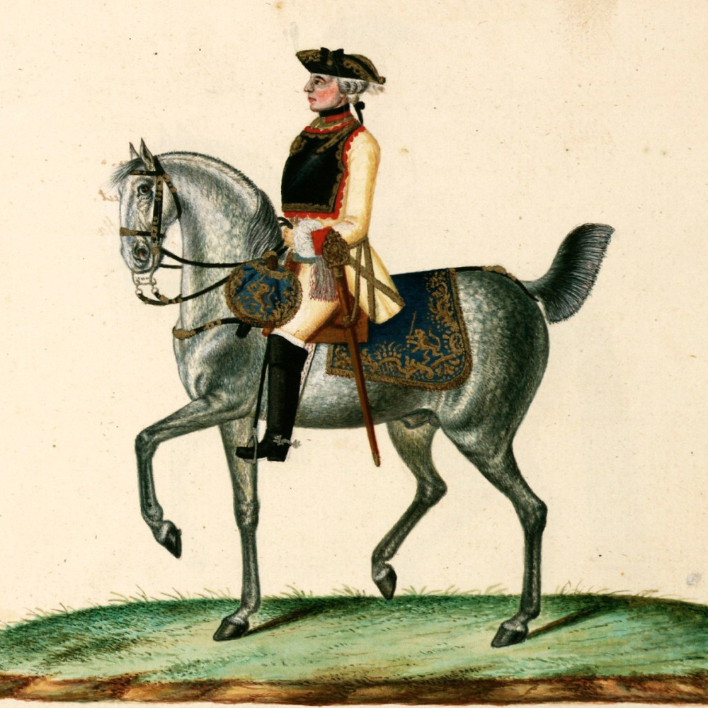 Regiment Gens d`Armes. Offizier. Im Jahre 1684 als Leibregiment zu Pferd errichtet.