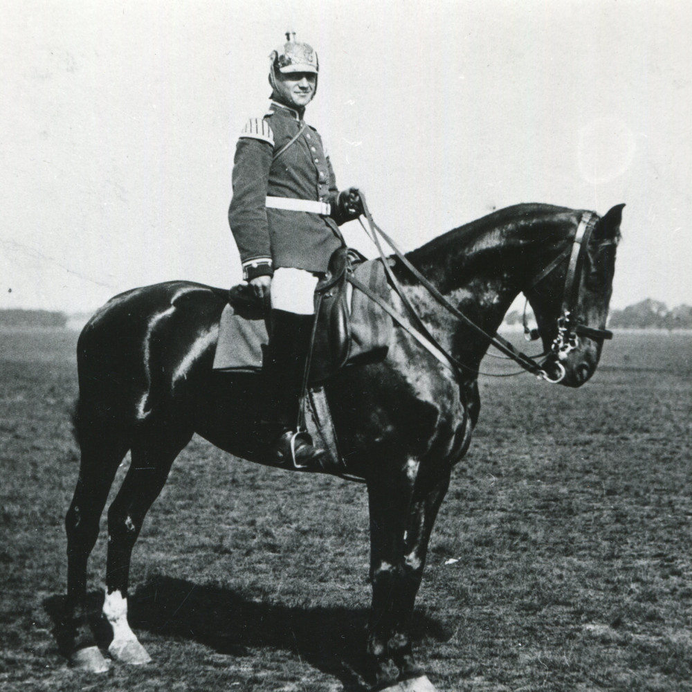 Trompeter zu Pferd des Kürassier-Regiments von Driesen (Westfälisches) Nr. 4. Das Regiment erhielt seine Remonten aus den Provinzen Pommern und Brandenburg.