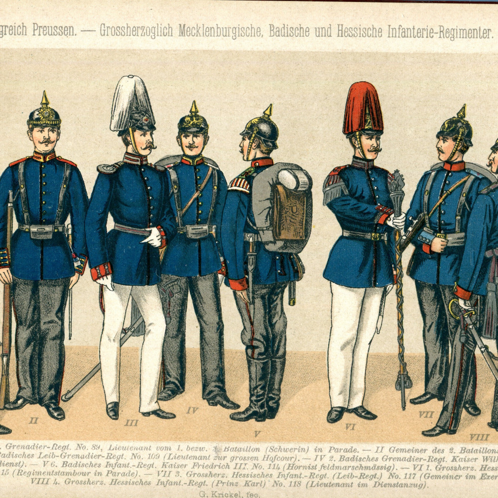 Königreich Preussen - Grossherzoglich Mecklenburgische, Badische und Hessische Infanterie-Regimenter - Tafel 6