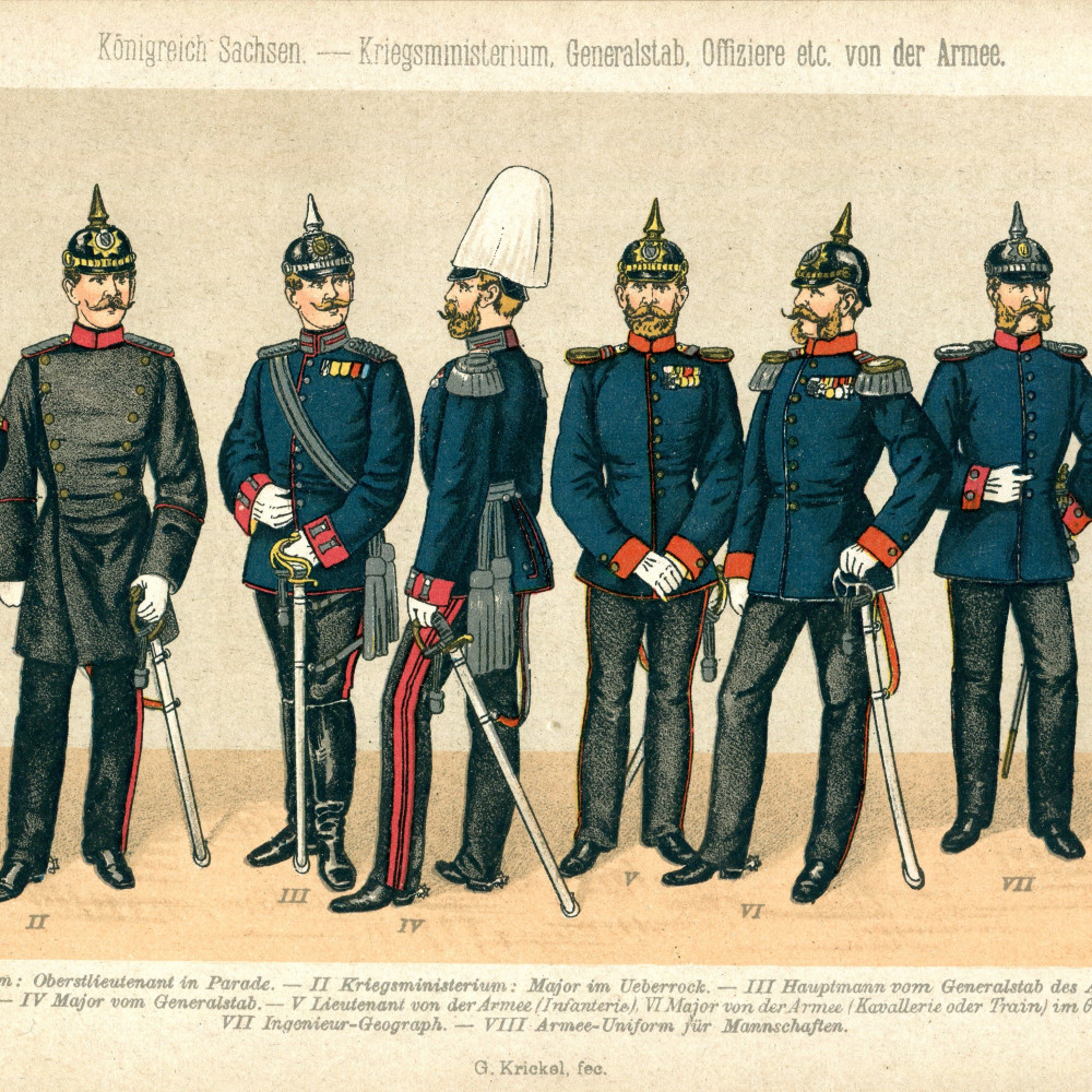 Königreich Sachsen - Kriegsministerium, Generalstab, Offiziere etc. von der Armee - Tafel 22