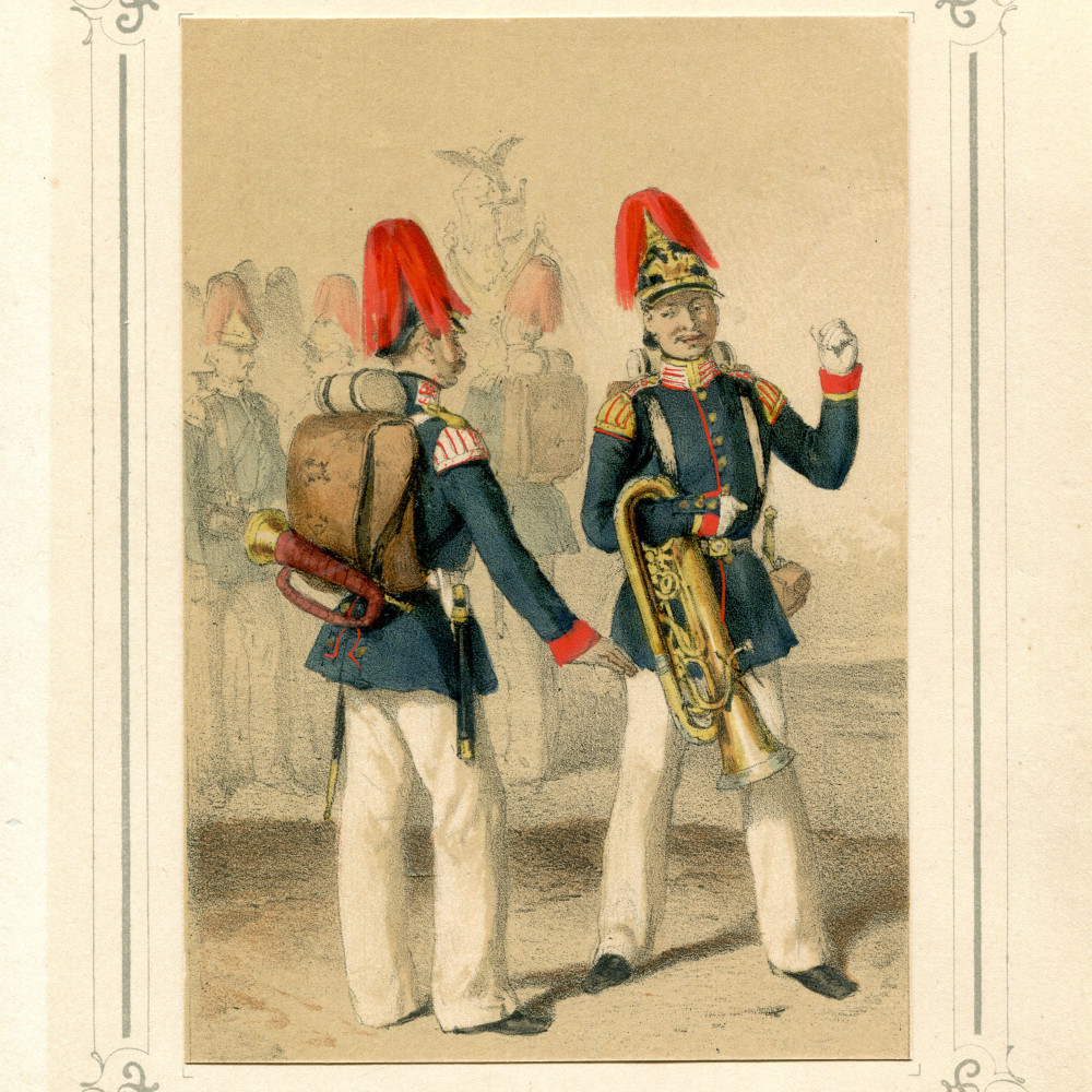 Tafel 12 _Garde-Res. Inf-Rgt. - Hornist und Kaiser Alexander-Gren.-Rgt. - Hauboist