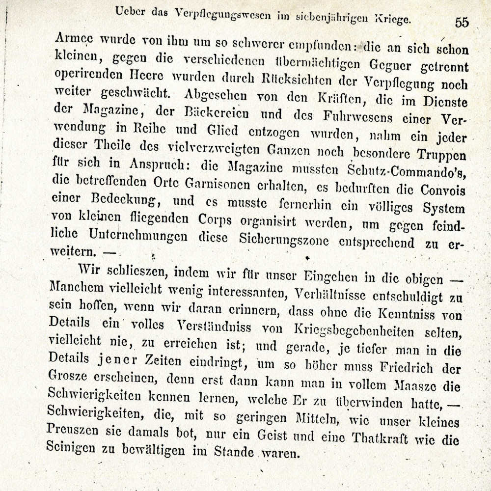 Ueber das Verpflegungswesen im siebenjährigen Kriege, in: in: Jahrbücher für Arme und Marine, Bd. 12 (1894), S. 55.